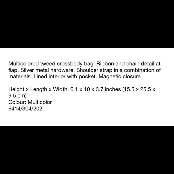 • Zara • Tweed Crossbody Bag with Chain - Picture 6 of 7